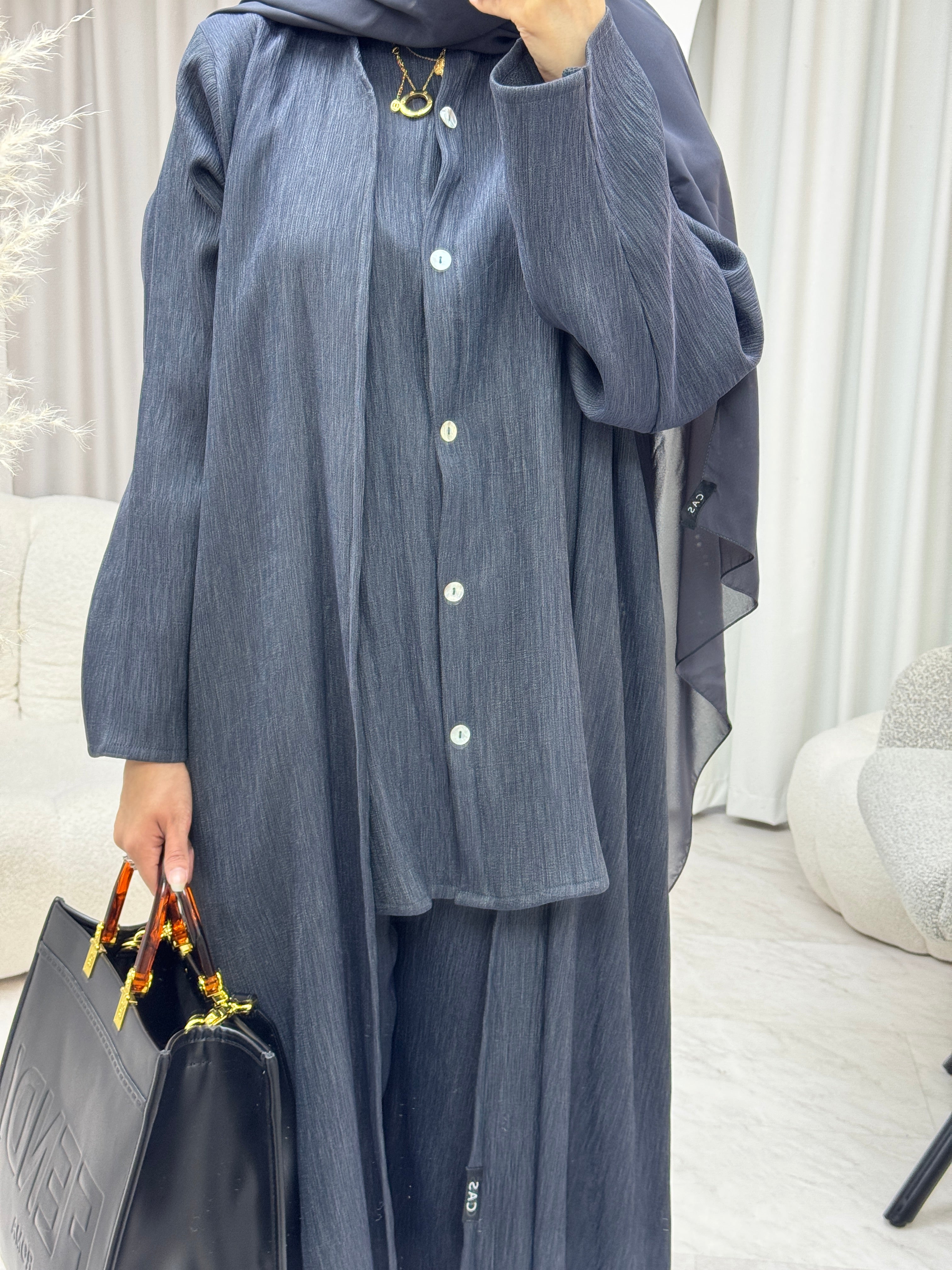 C 1285-01 Dark Grey Travel Set Abaya
