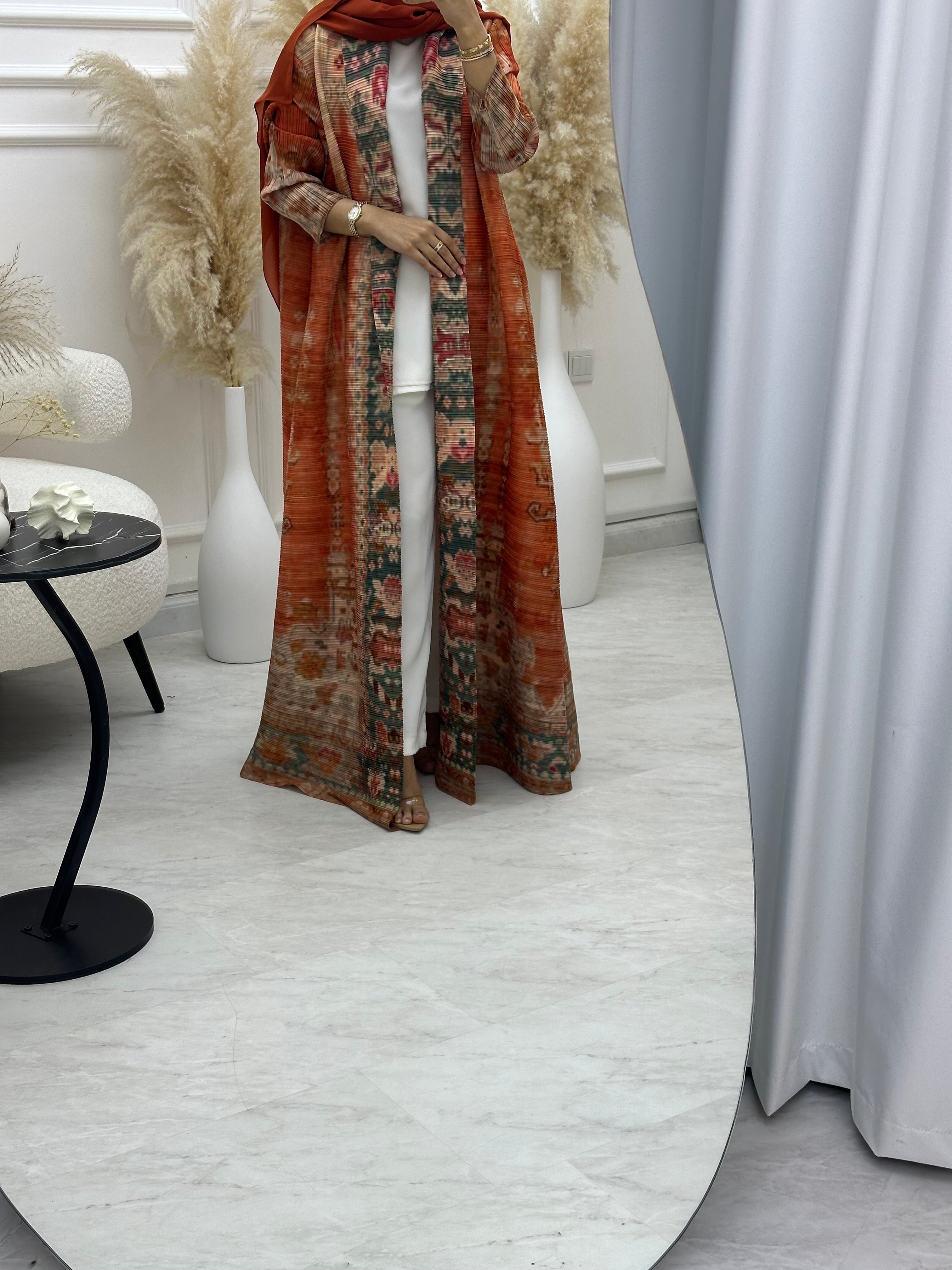 عباية برتقالية مطبوعة مطوية C RTW 04