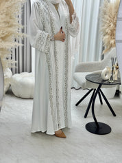 عباية مطرزة بزهرة الوستارية C 1284-03
