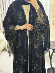 عباية مطرزة بزهرة الوستارية C 1284-03