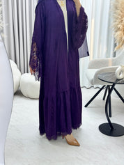 C 1290-01 Indigo Dantel Abaya