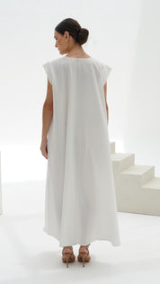 C 005 Premium White Under Abaya Dress