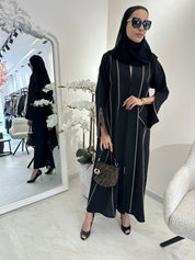 C Black Handwork Crochet Abaya
