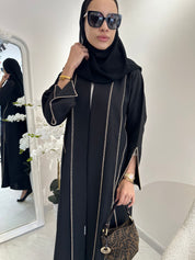 C Black Handwork Crochet Abaya