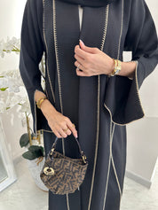 C Black Handwork Crochet Abaya