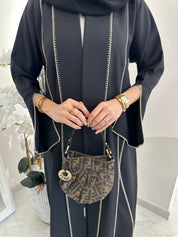C Black Handwork Crochet Abaya