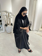 C Black Handwork Crochet Abaya