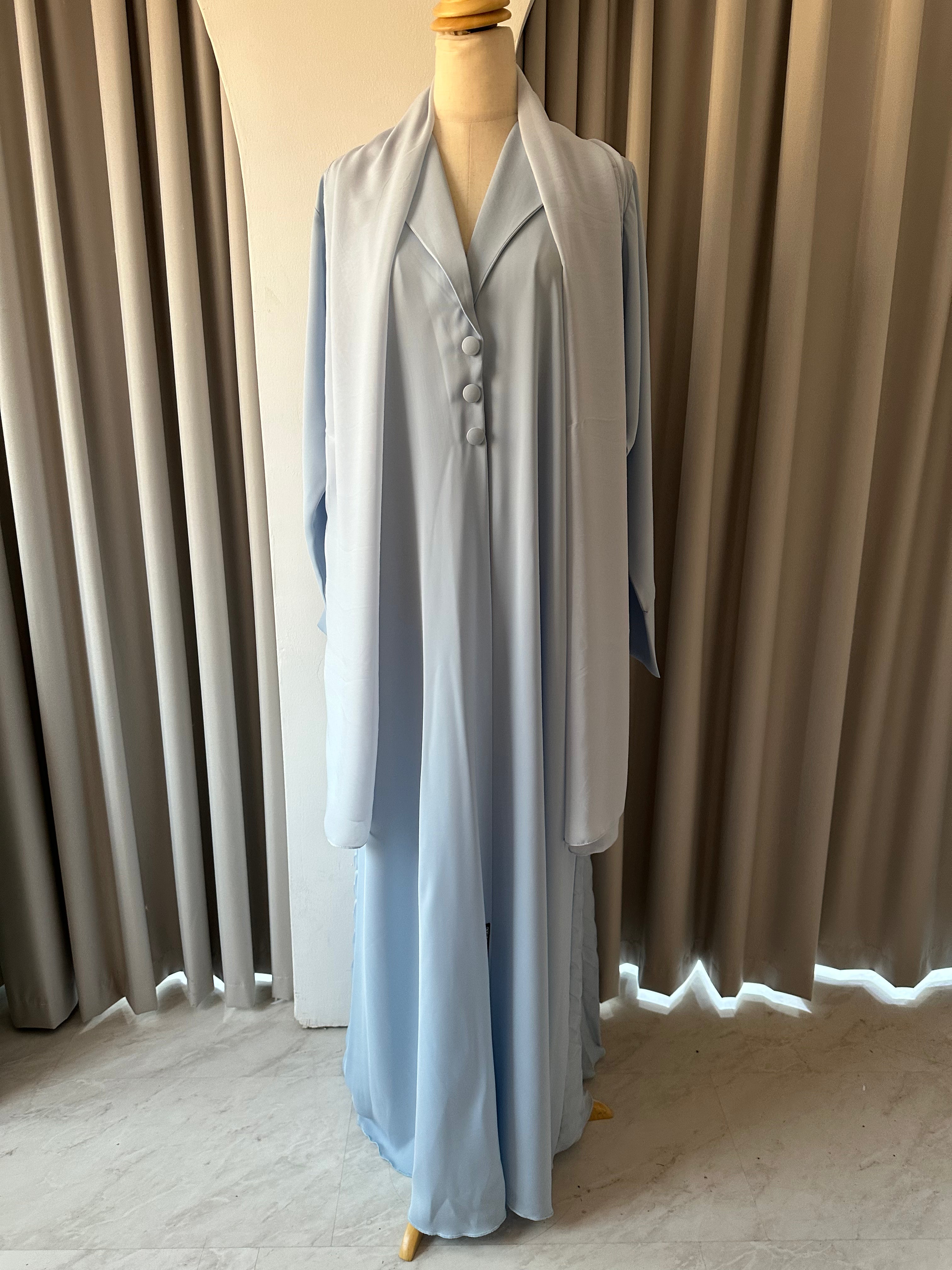 C 1384-03 Baby Blue Coat Abaya
