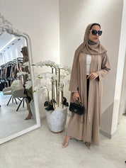 C Beige Gold Handwork Abaya-6