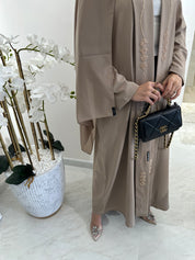 C Beige Gold Handwork Abaya-4