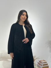 C 1301 Black Embroidered Abaya