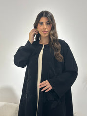 C 1301 Black Embroidered Abaya