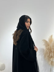 C 1301 Black Embroidered Abaya