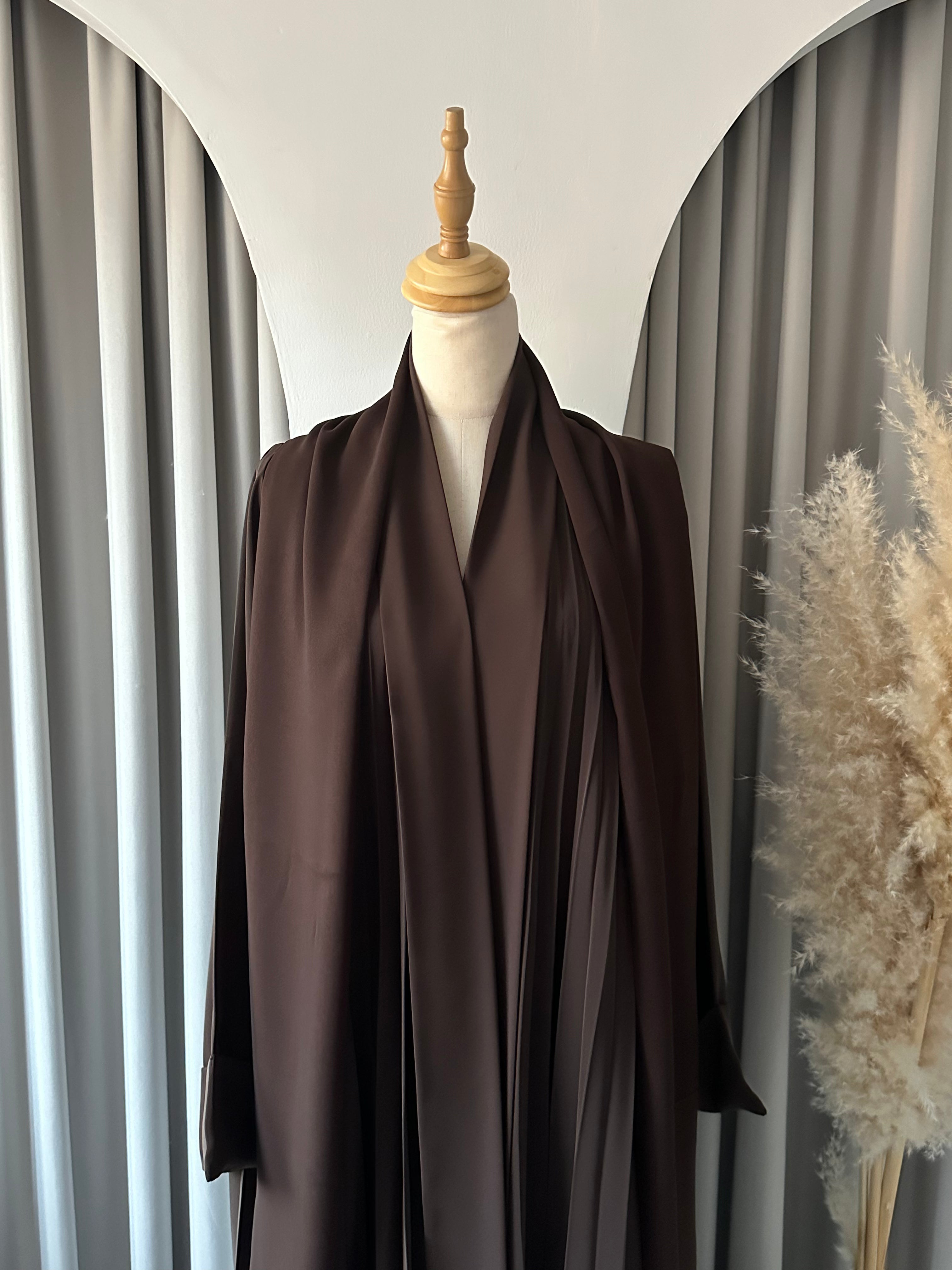 C 1517-11  Cocoa Premium Nada Pleated Abaya