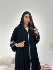 C 1297 Black Embroidered Abaya
