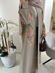 C Summer Satin Embroidery Abaya