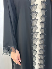 C 1305 Black Lace Abaya
