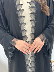 C 1305 Black Lace Abaya
