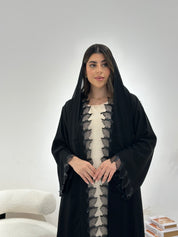 C 1305 Black Lace Abaya