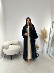 C 1308 Black Lace Abaya