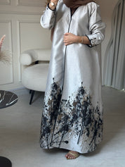 C 0856-01 Brown Printed Abaya