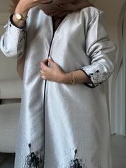 C 0856-01 Brown Printed Abaya