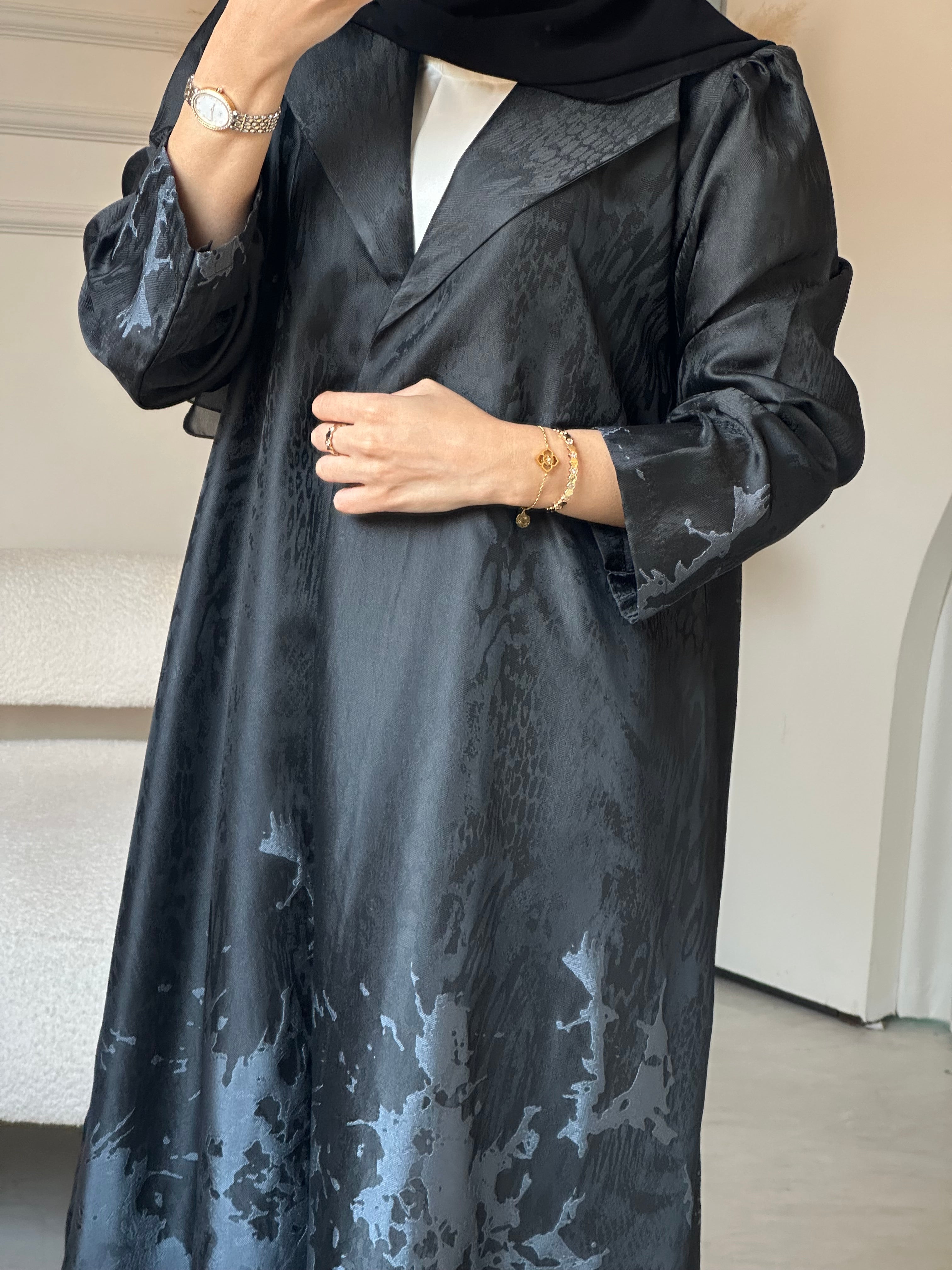 C 0863-03 Grey Coat Abaya