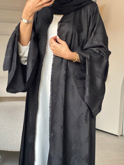 C 0885 Black Printed Kloosh Abaya