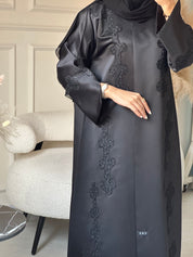 C 0860 Black Dantel Abaya