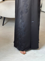 C 0860 Black Dantel Abaya