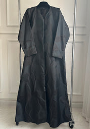 C 1080-02 Dark Brown Printed Abaya