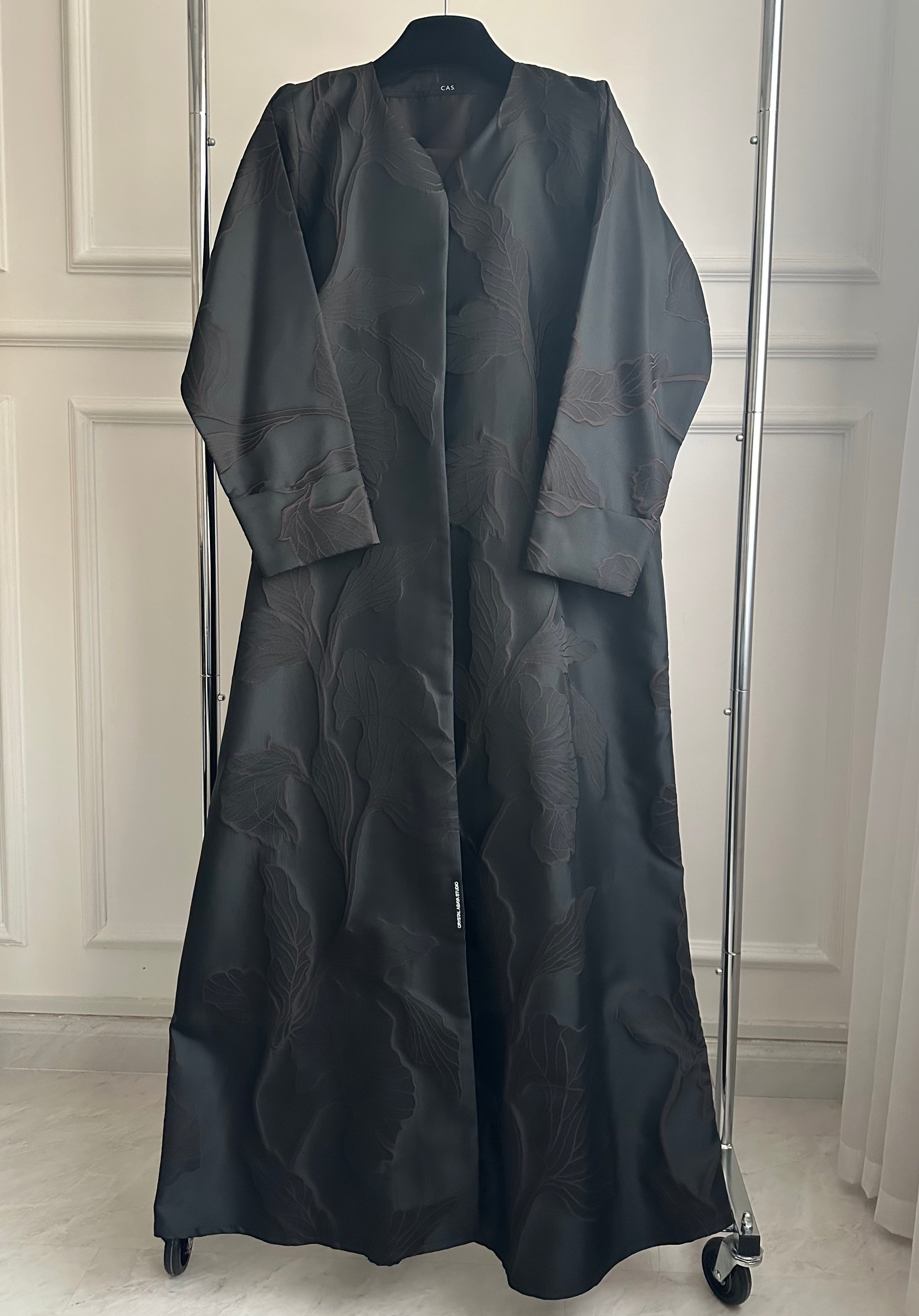 C 1080-02 Dark Brown Printed Abaya