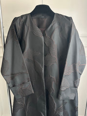 C 1080-02 Dark Brown Printed Abaya