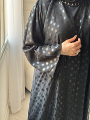 C 1461 Black Polka Dot Abaya
