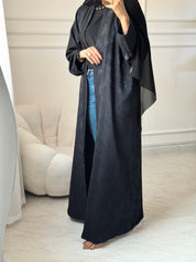 C 1463 Dark Blue Printed Abaya