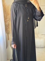 C 1466 Black Lace Abaya