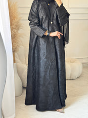 عباية مطبوعة بنقشة زنبق أسود C 1254