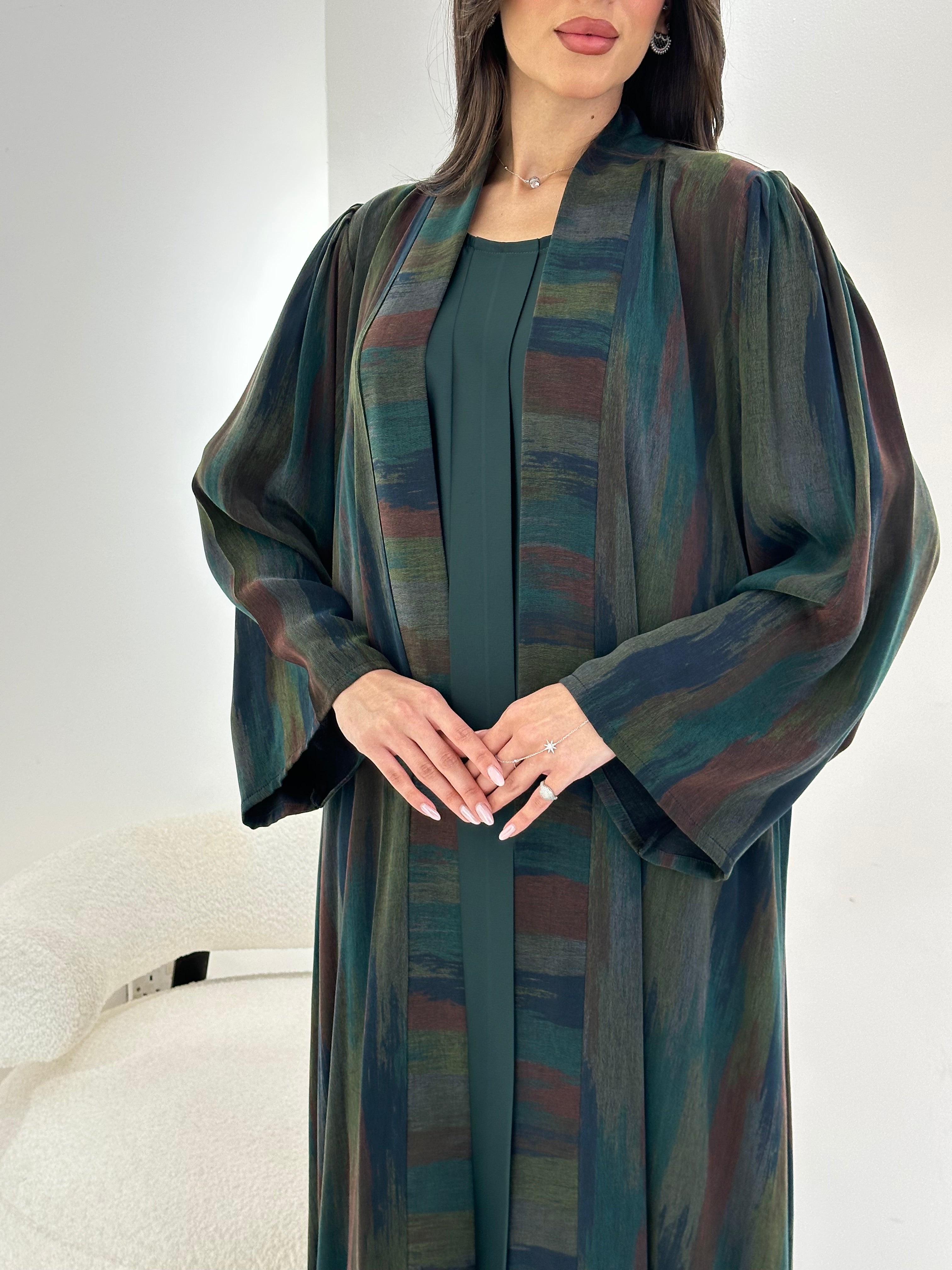 C 0877-02 Premium Green Abaya