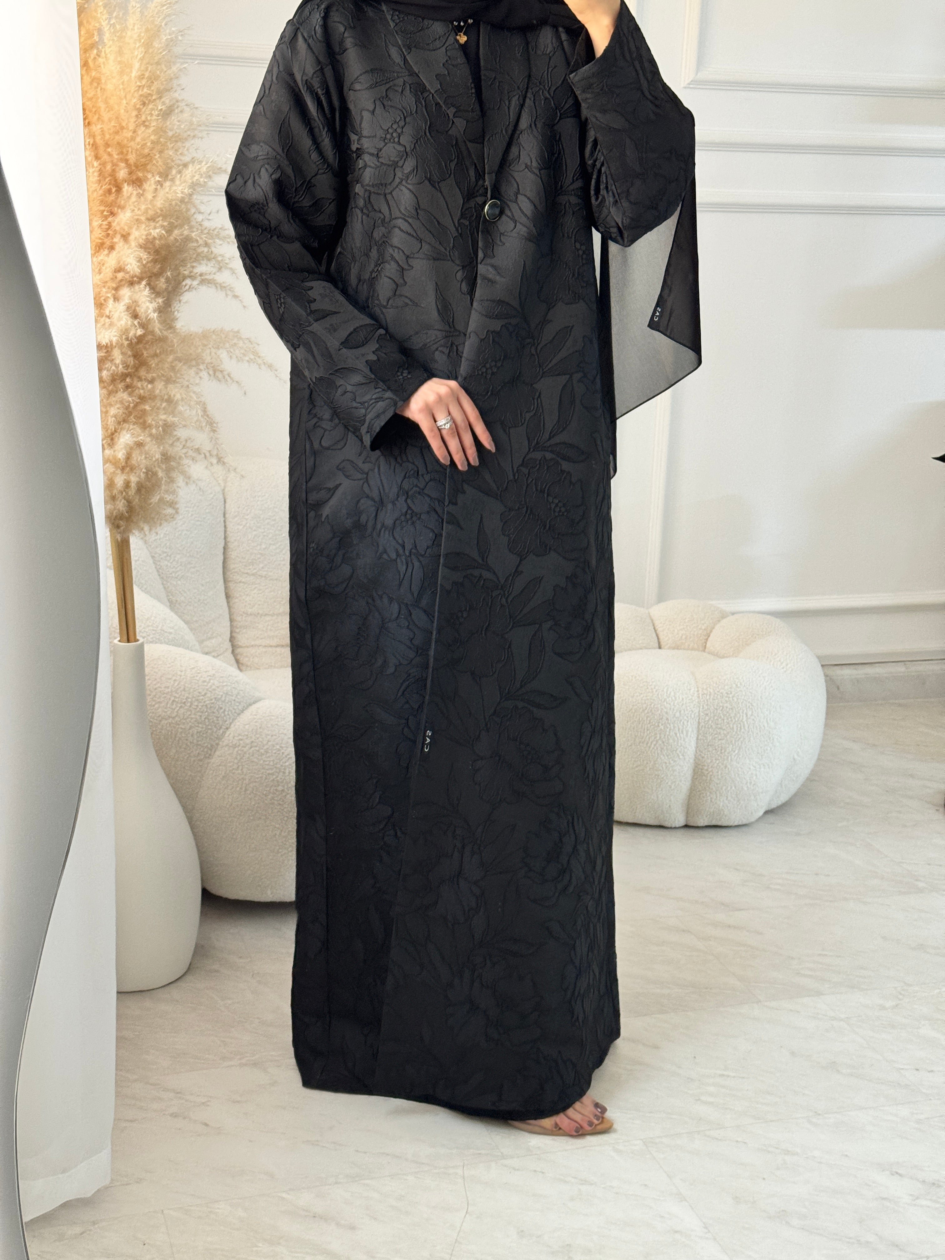 C 1468 Dahlia Black Coat Abaya