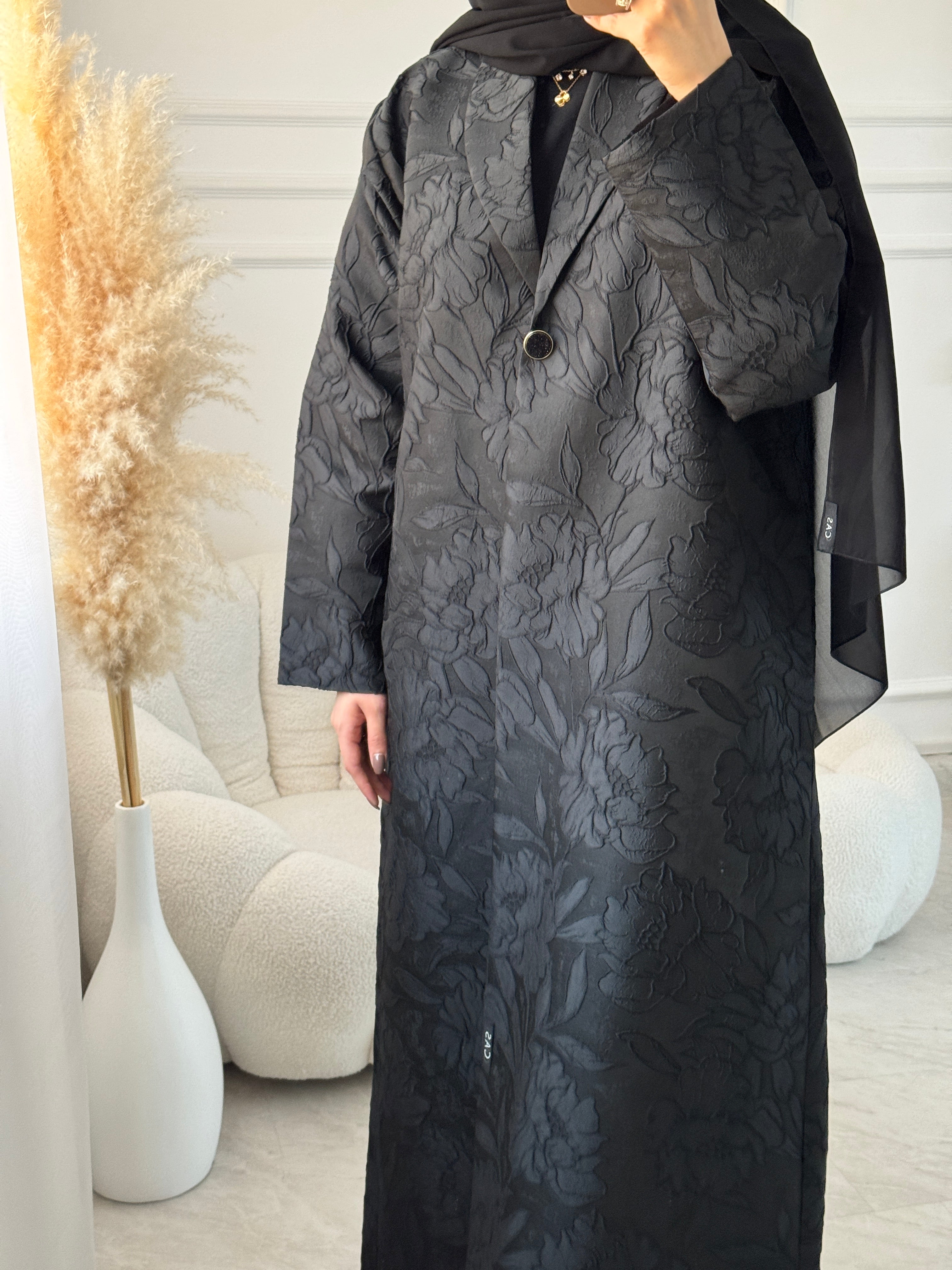 C 1468 Dahlia Black Coat Abaya