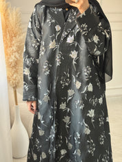 C 1469 Tulip Black Coat Abaya