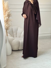 C 1471 Brown Criss Cross Abaya