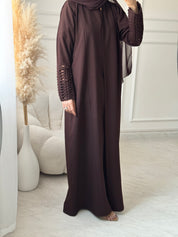 C 1471 Brown Criss Cross Abaya