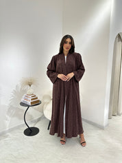 C 0878 Premium Brown Printed Abaya