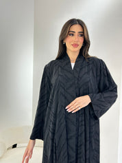 عباية مطبوعة سوداء فاخرة C 0863