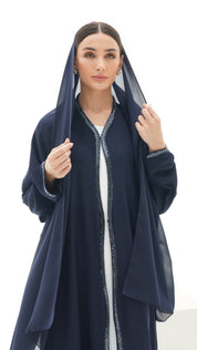 C 1151 Navy Blue Abaya