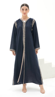 C 1152 Navy Blue Abaya