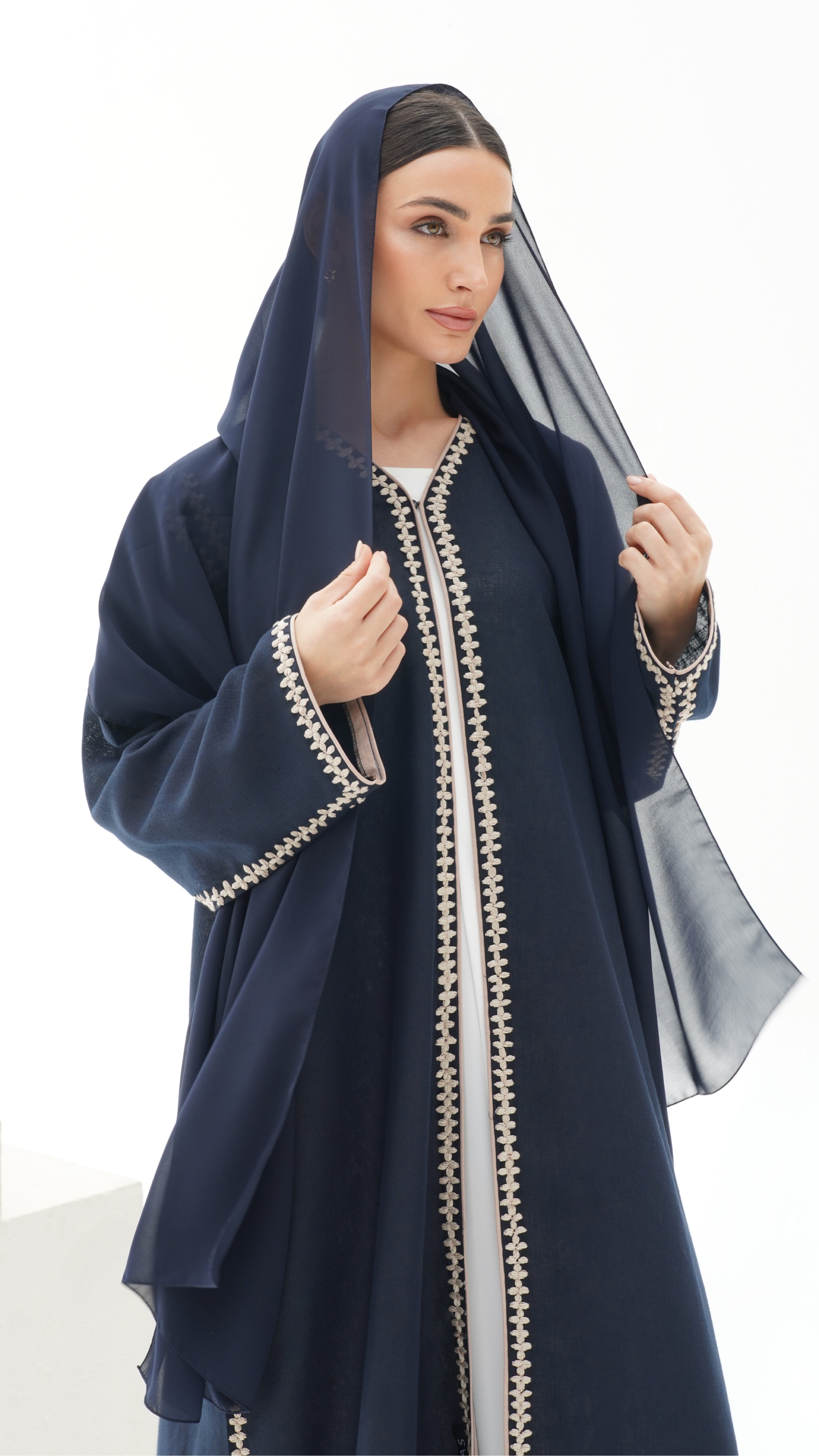 C 1152 Navy Blue Abaya