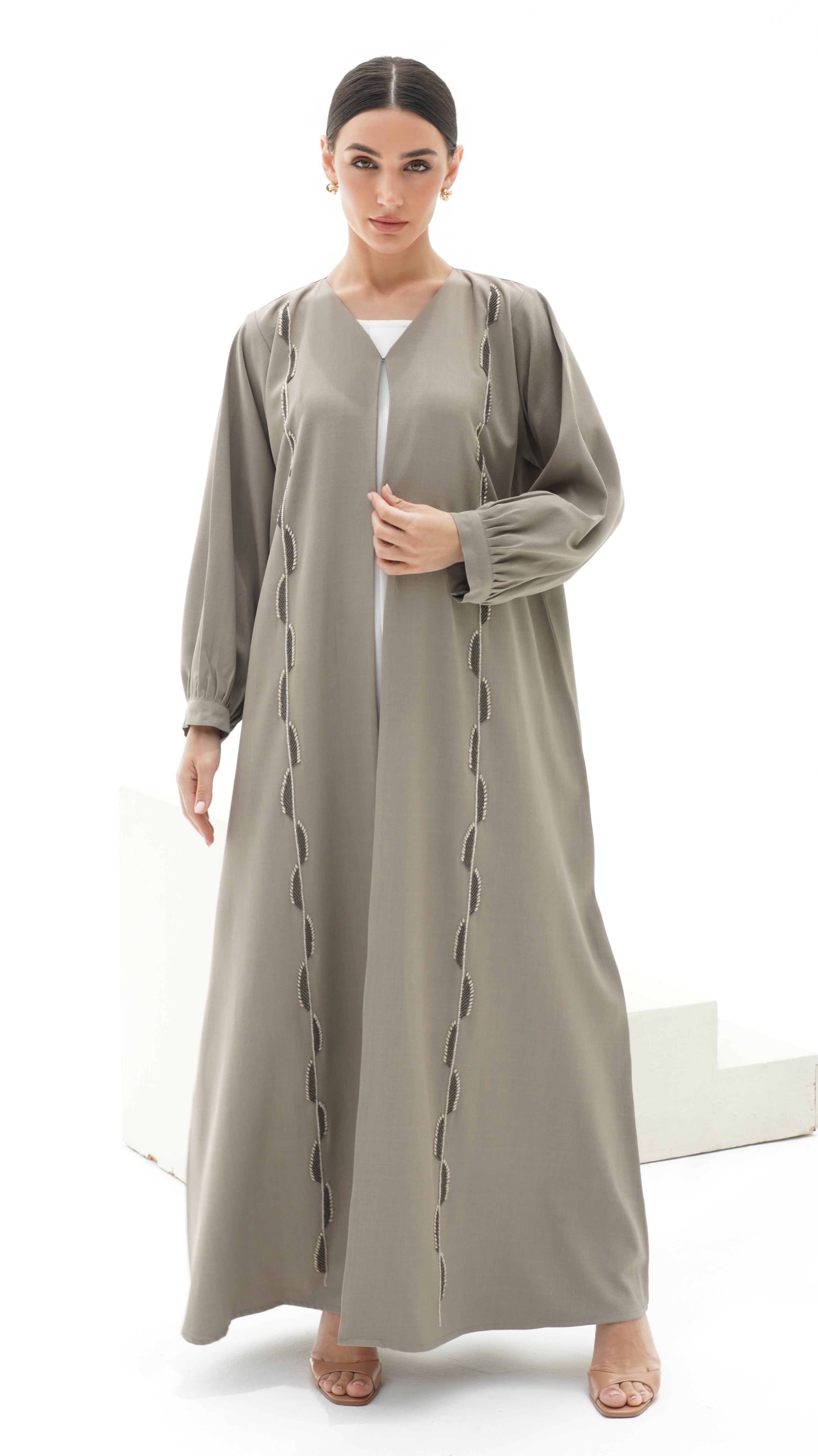 C 1154 Khaki Abaya