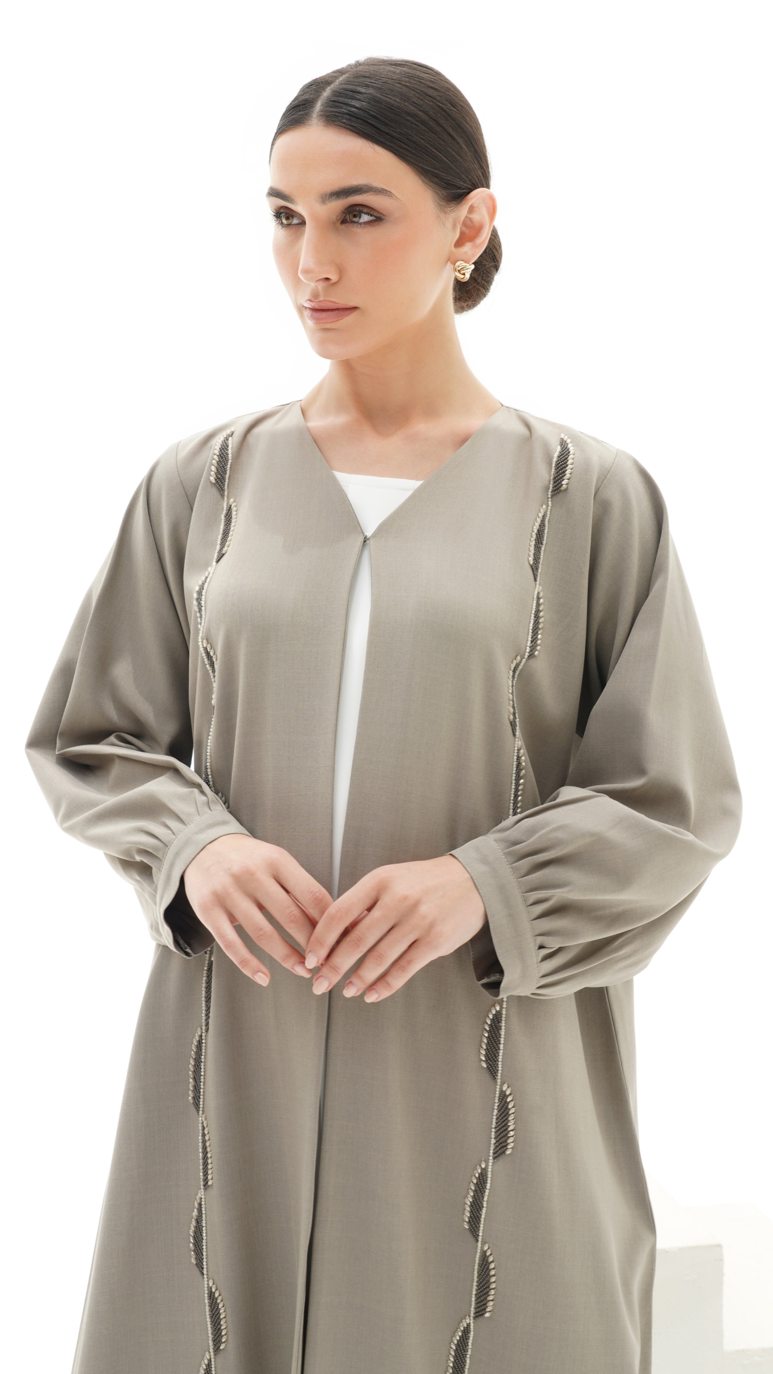 C 1154 Khaki Abaya